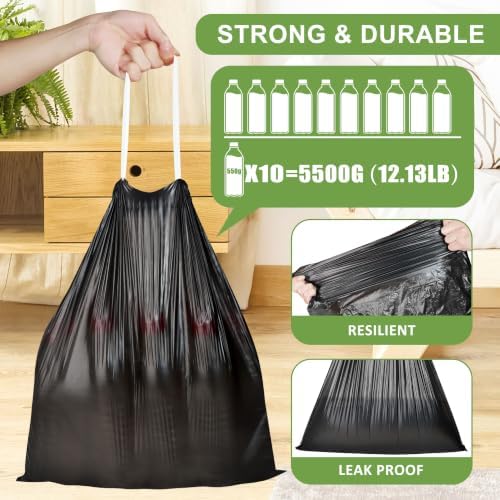 1.6 Gallon Trash Bags Drawstring, Mini Trash Bags - Image 5