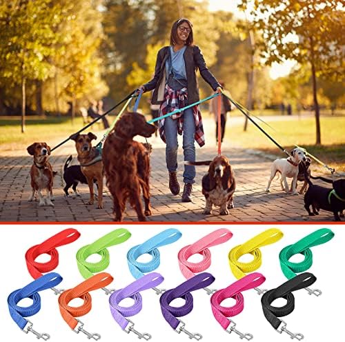 Hillban 24 Pack Nylon Dog Training Leash Bulk 5 ft, Vibrant Colors - Image 6