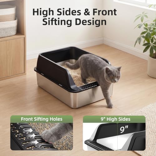 FURTIME Stainless Steel Litter Box - Image 4