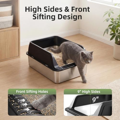 FURTIME Stainless Steel Litter Box - Image 4