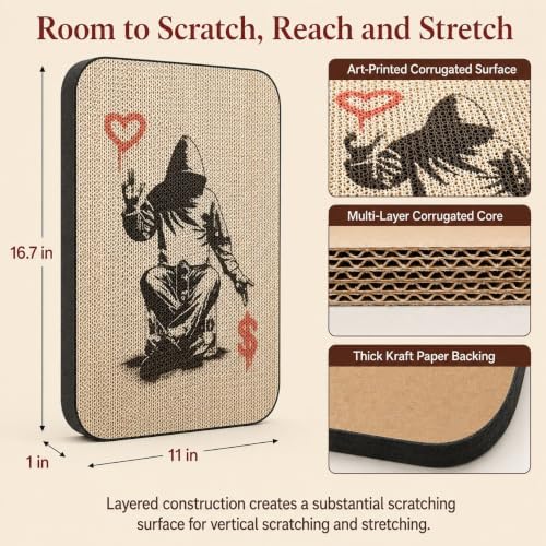 Cat Wall Scratcher, Art Cat Scratching Board - Image 2