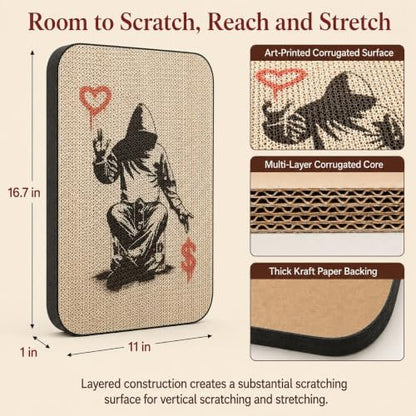Cat Wall Scratcher, Art Cat Scratching Board - Image 2