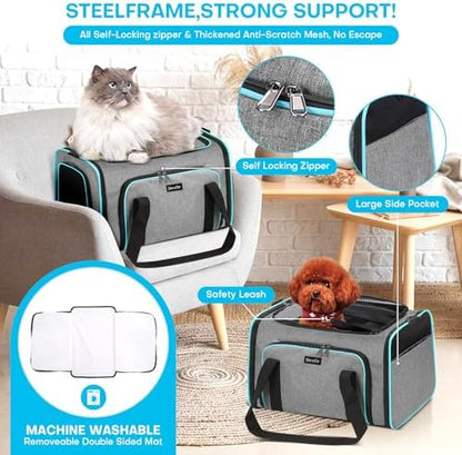 Pet Carrier, Large Soft Sided Expandable Travel Carrier - Image 5