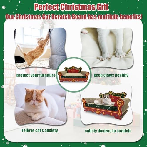 Luxury Cardboard Cat Scratcher Sofa Bed, Couch Shaped Scratching Board - Image 3