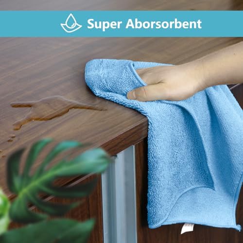 HOMEXCEL 8PK Microfiber Cleaning Cloth, Cleaning Rags - Image 4