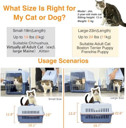 Pets Carrier, Hard-Sided, for Small Dog/Cat up to 20 lb, Suit for Airline/Road - Image 4
