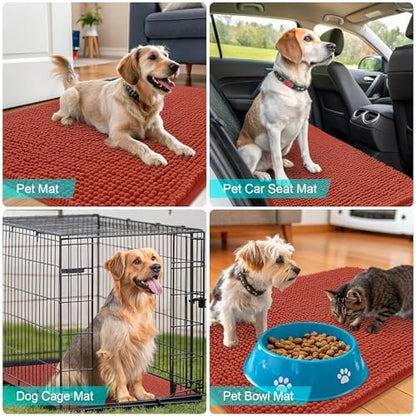 OLANLY Dog Door Mat for Muddy Paws 70x32, Super Absorbent Chenille Mud Mat - Image 7