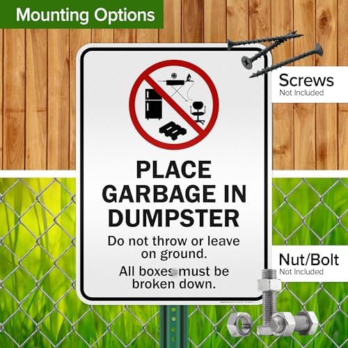 Place Garbage Inside Dumpster Do Not Throw Or Leave On Ground All Boxes - Image 5