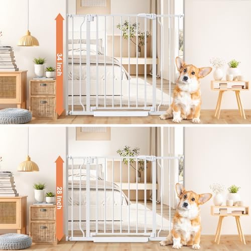 34" Tall Baby Gate No Drilling, Auto Close Dog Gate Indoor - Image 3