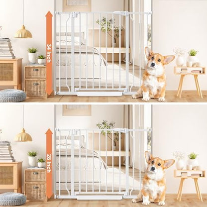 34" Tall Baby Gate No Drilling, Auto Close Dog Gate Indoor - Image 3
