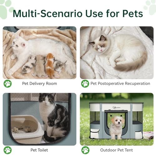 Siedihit 28" Dog Playpen, Cat Puppy Pen, Pet Portable Crate Indoor Outdoor - Image 3