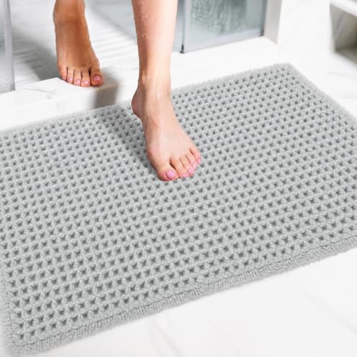 ILANGO Upgraded Waffle Bath Rug 24x36, Super Absorbent Non Slip Bath Mat by ILANGO