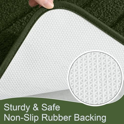 AROGAN Luxury Long Bathroom Runner Rugs 24x72 Inch Bath Rug, Olive Green - Image 4