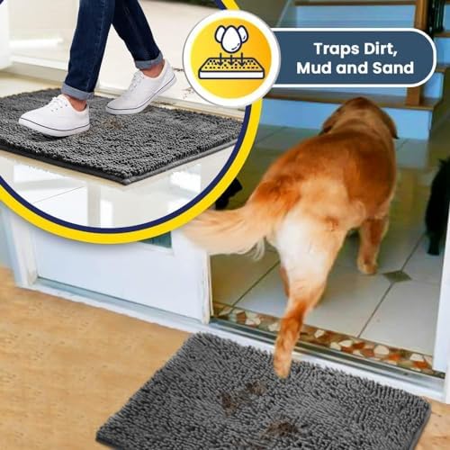 Muddy Mat® 4-Piece Grey Medium 30"X19" AS-SEEN-ON-TV Highly Absorbent - Image 4