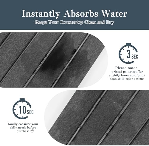 2pcs Stone Dish Drying Mat for Kitchen Counter, Quick-Dry Diatomaceous Earth - Image 4
