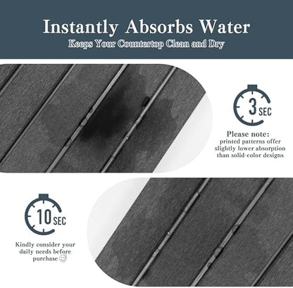 2pcs Stone Dish Drying Mat for Kitchen Counter, Quick-Dry Diatomaceous Earth - Image 4