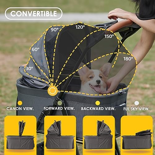 Zoosky 3 in 1 Dog Stroller, Folding Pet Stroller w/Removable Carrier - Image 3