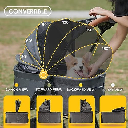 Zoosky 3 in 1 Dog Stroller, Folding Pet Stroller w/Removable Carrier - Image 3