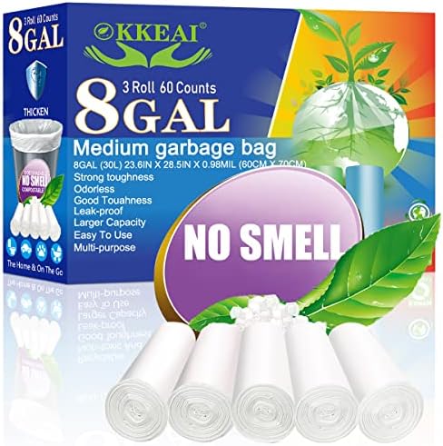 OKKEAI 8 Gallon Garbage Bags by SmallTrashBags