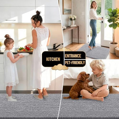 OLANLY Thick Chenille Bathroom Runner Rugs 44x24, Absorbent Bath Mat - Image 6