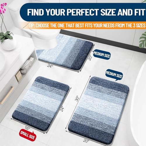 OLANLY Small Bathroom Rugs 24x16, Extra Soft Absorbent Microfiber Bath Rugs - Image 2