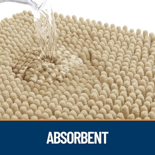 OLANLY Dog Door Mat for Muddy Paws 59x24, Paw Print Design Chenille Mud Mat - Image 3