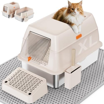 XL Stainless Steel Litter Box by PEDIBAT