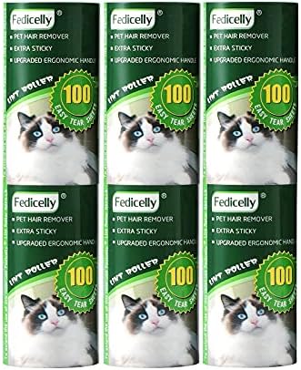 Fedicelly Lint Rollers Pet Hair Extra Sticky Refills, Mega Value Set 600 Sheets by Fedicelly