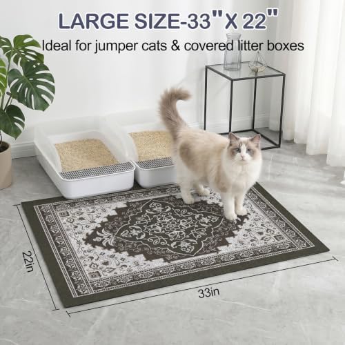 Glittme Cat Litter Mat 33"x22" Non-Slip Washable Trapping Mat - Image 6