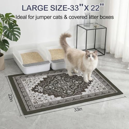 Glittme Cat Litter Mat 33"x22" Non-Slip Washable Trapping Mat - Image 6