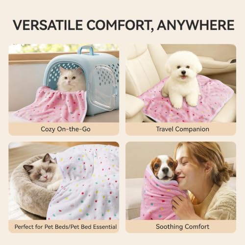 LINENLUX Dog Blankets 3-Pack, Super Soft Fluffy Fleece Pet Throw Warm - Image 3