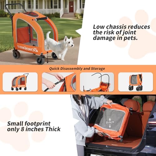 EchoSmile 4-Wheel Pet Stroller for Dogs & Cats - Image 7