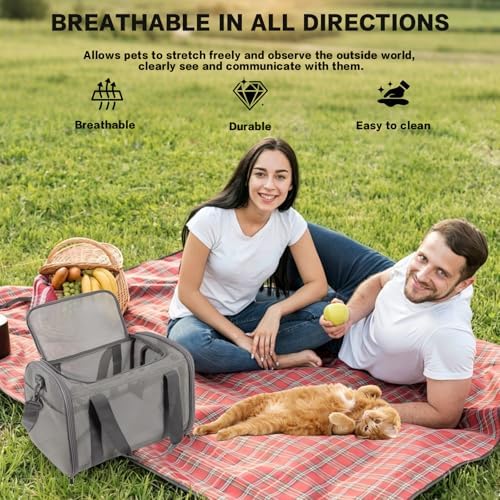Cat Carrier, Soft-Sided Pet Carrier Bag, Breathable Mesh - Image 7