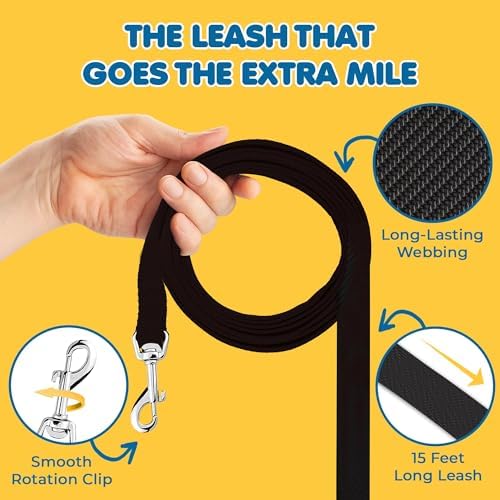 SunGrow Pet Training Leash, Heavy-Duty Polypropylene Walking Leash, 360-degree - Image 5