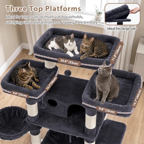 Gitelsnour Cat Tree, Big Condo & Hammock GCT030G - Image 3
