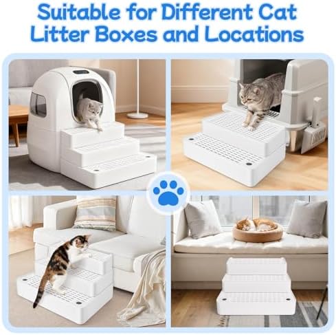 Extra Large 3 Steps Litter Box Ramp, Adjustable Cat Litter Box Step - Image 6