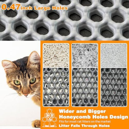 Cat Litter Mat 24"x35", Double Layer EVA litterbox Mat - Image 3