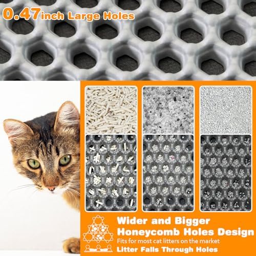 Cat Litter Mat 18"x24", Double Layer EVA litterbox Mat - Image 3
