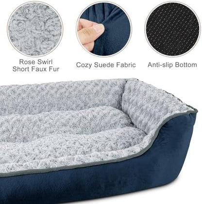 JOEJOY Rectangle Dog Bed for Large Medium Small Dogs - Image 3