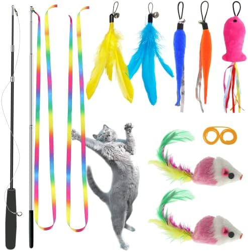 ZPH Cat Toys, Interactive Feather Variety Pack by PetsToys