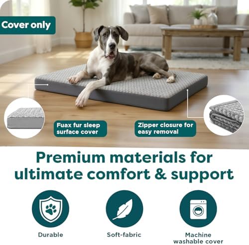 Furhaven Replacement Dog Bed Cover Ultra Plush Faux Fur & Suede Mattress - Image 5
