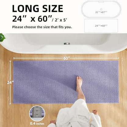 TYUU Bathroom Runner Rug, Long Bath Mat Washable Thin Quick Dry Low Pile - Image 2