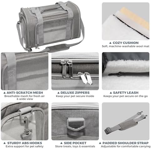 Soft-Sided Cat Carrier 20x13x13 in Expandable Travel Pet Bag 22LBS - Image 4