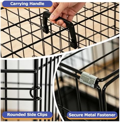 FDW | 48" Foldable Metal Dog Crate | Dark Black | Cage - Image 6