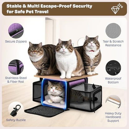Top and 2 Sides Expandable Pet Carrier 17x11x9.5 TSA Airline Approved - Image 5
