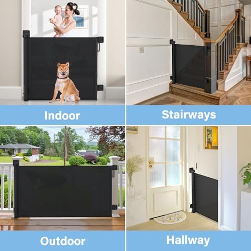 Retractable Baby Gates for Stairs No Drill | Extends to 54" Wide 34" Tall | - Image 6