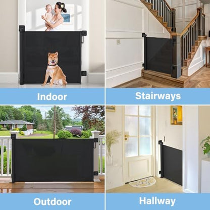 Retractable Baby Gates for Stairs No Drill | Extends to 54" Wide 34" Tall | - Image 6