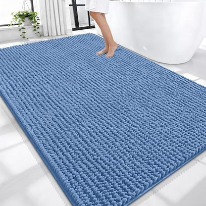 OLANLY Thick Chenille Large Bathroom Rugs Mats 70x46, Cornflower Blue by OLANLY