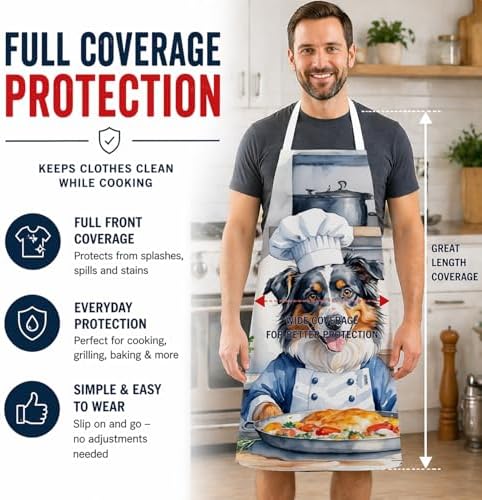Caroline's Treasures Australian Shepherd The Chef Apron Cooking Kitchen Server - Image 3