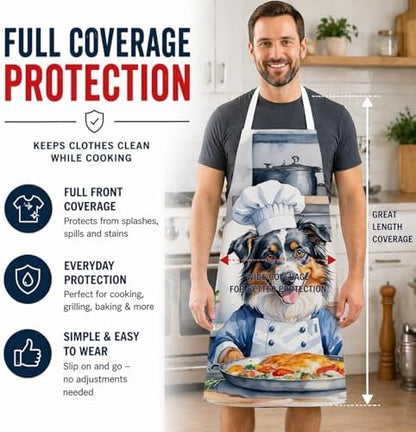 Caroline's Treasures Australian Shepherd The Chef Apron Cooking Kitchen Server - Image 3